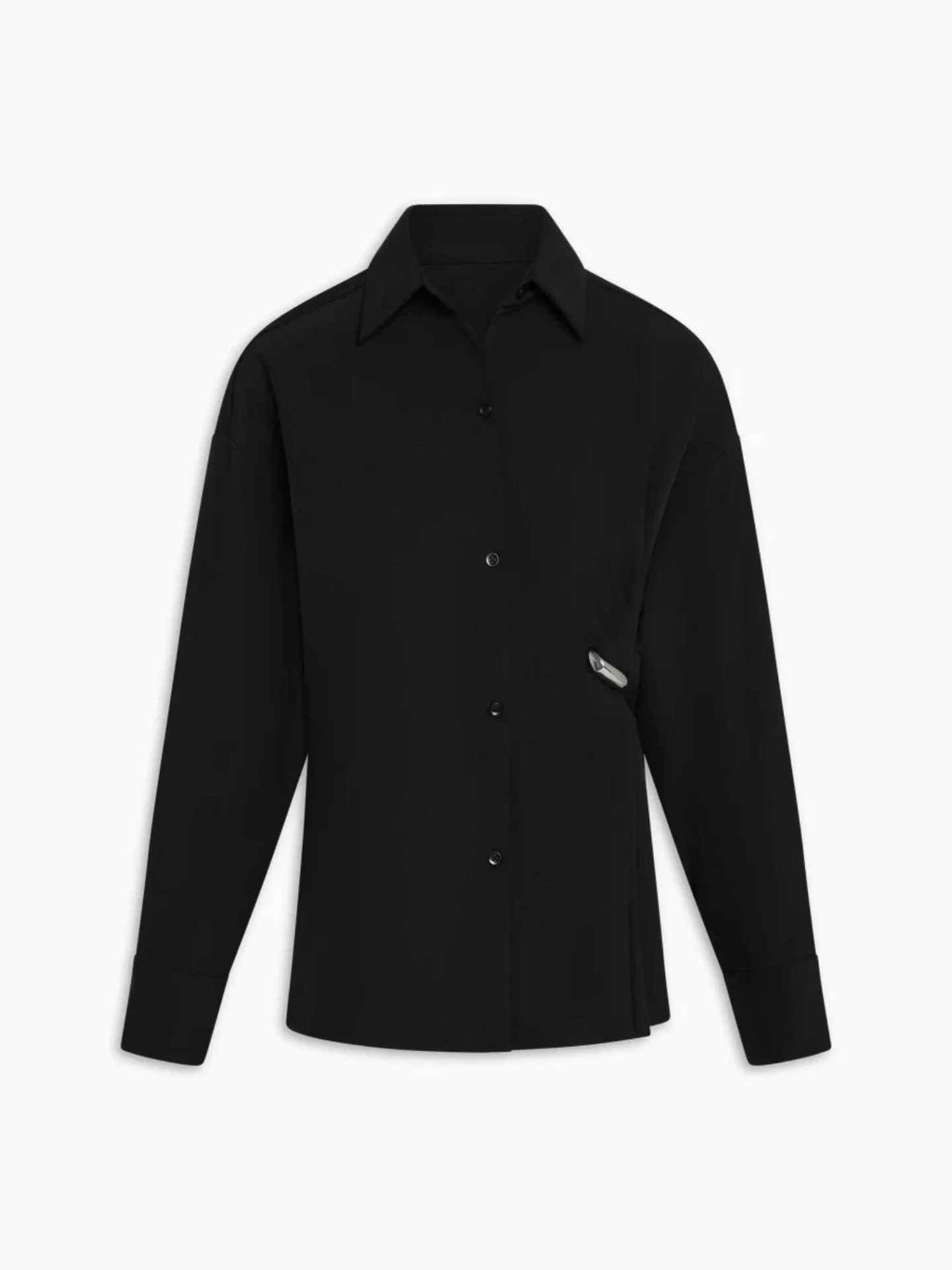 KHY Safety Pin Decor Long Sleeve Shirt