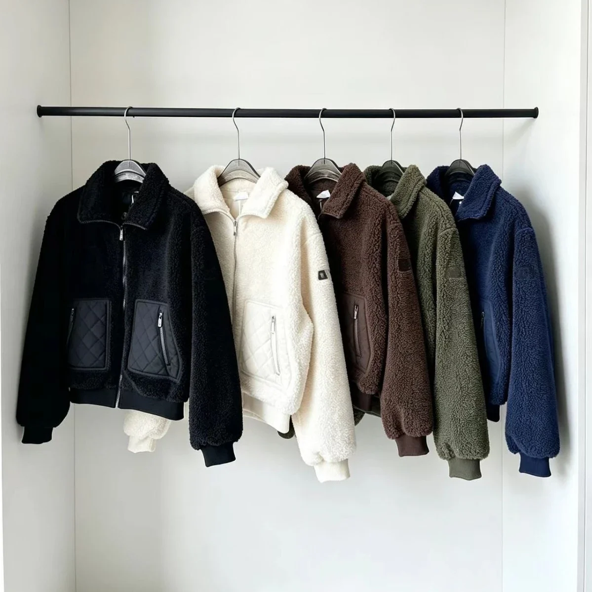 Collar Fleece Quilted Pocket Cropped Jacket Collection