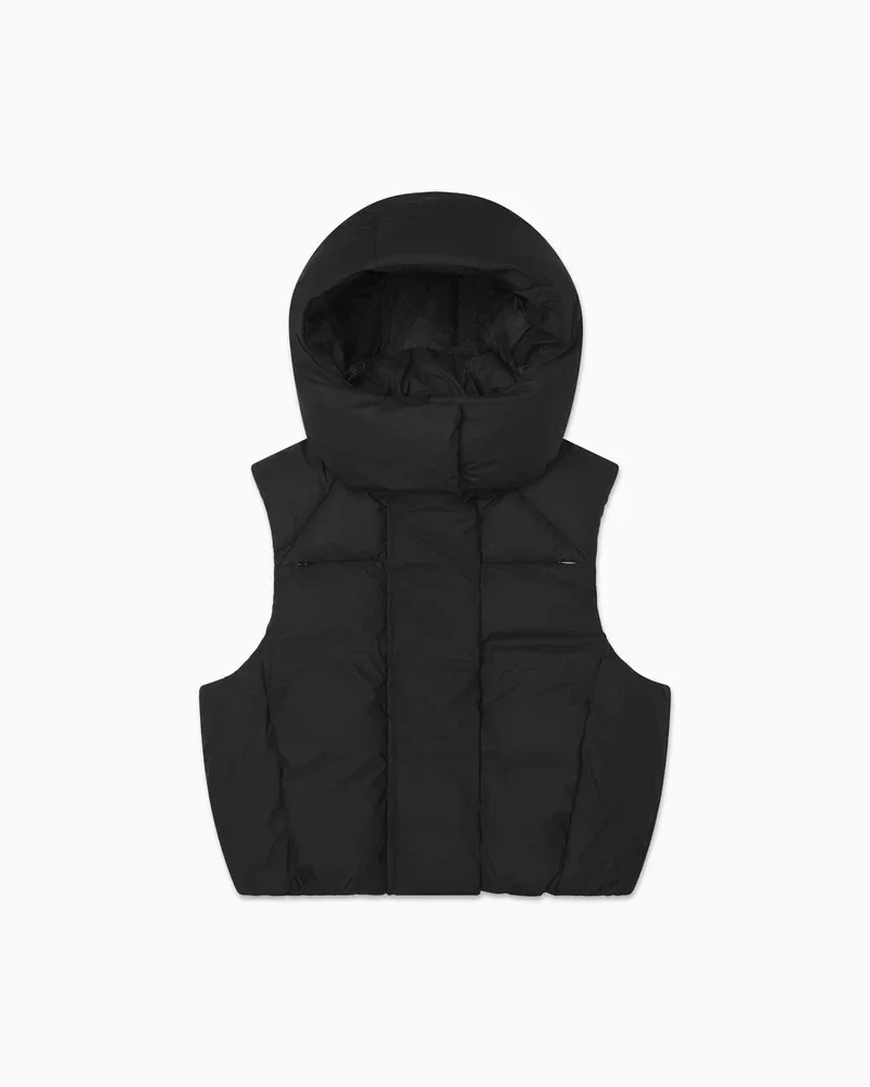 Hooded Cropped Down Vest