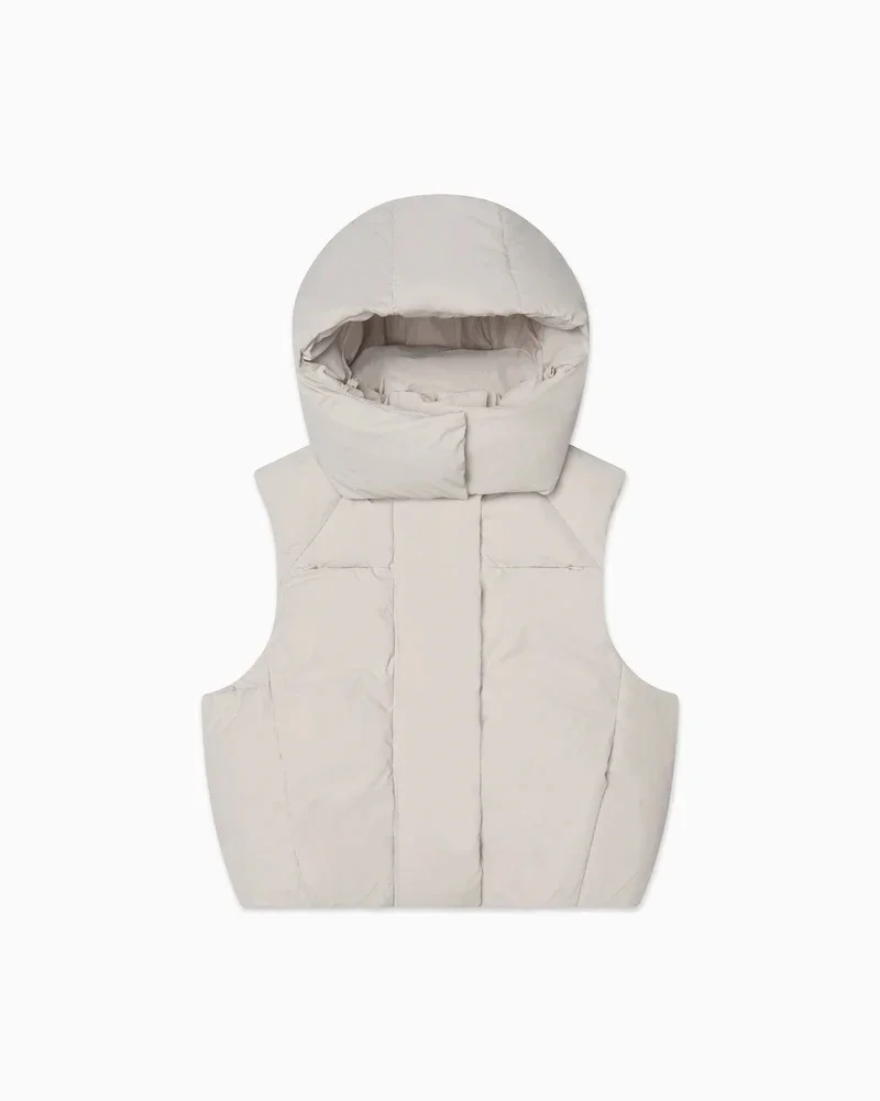 Hooded Cropped Down Vest