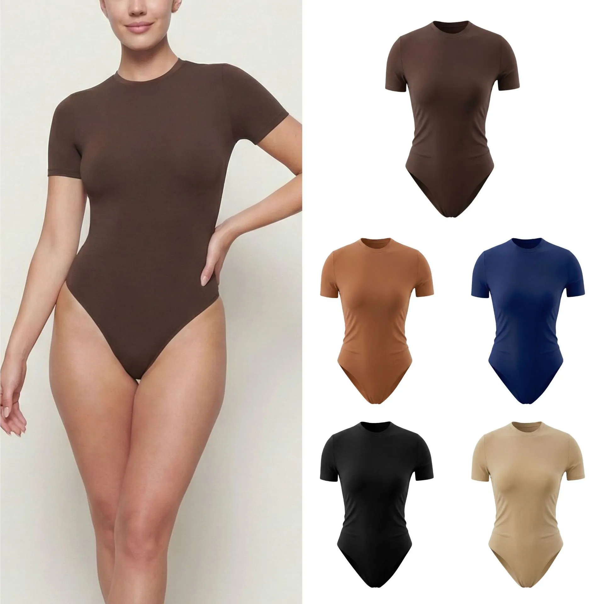 Crew Neck Short Sleeve Bodysuit