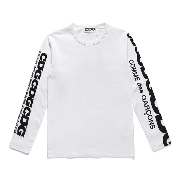 Comme des Garçons Play Striped Shirt with Heart Eyes Logo Navy and White - 4