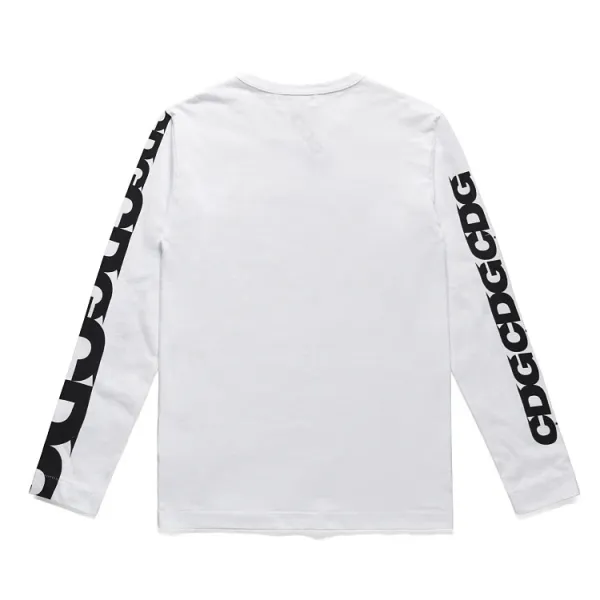 Comme des Garçons Play Striped Shirt with Heart Eyes Logo Navy and White - 5