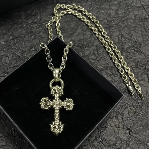 Chrome Hearts Cross Pendant Necklace Silver - 1