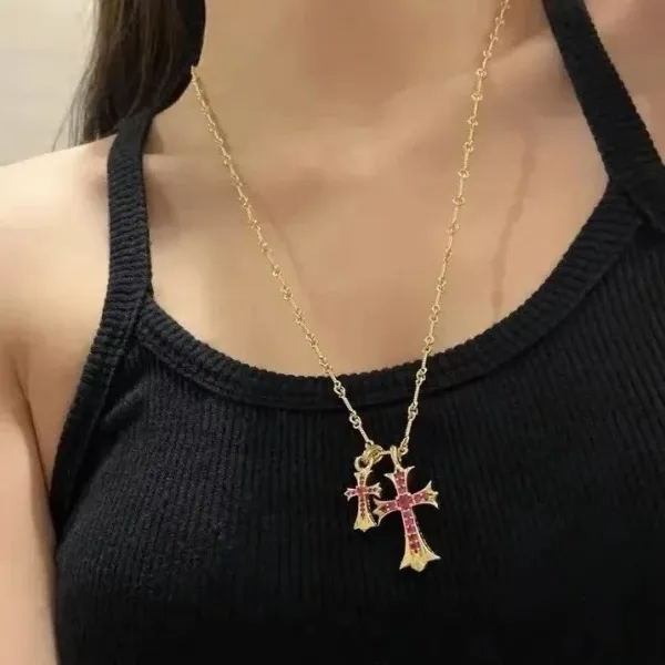 Chrome Hearts Cross Pendant Necklace Silver - 15