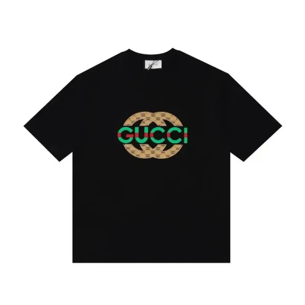 Gucci GG Marmont Logo Print Black T-Shirt - 1