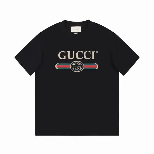 Gucci Logo Print Black T-Shirt - 1