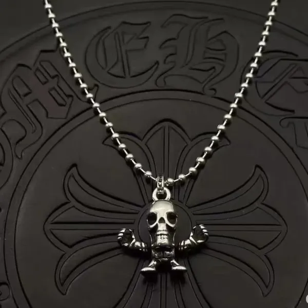 Chrome Hearts Skull Pendant Necklace Silver - 1