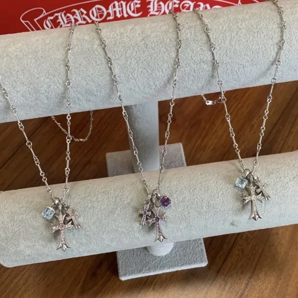Chrome Hearts Cross Pendant Necklace Silver - 16