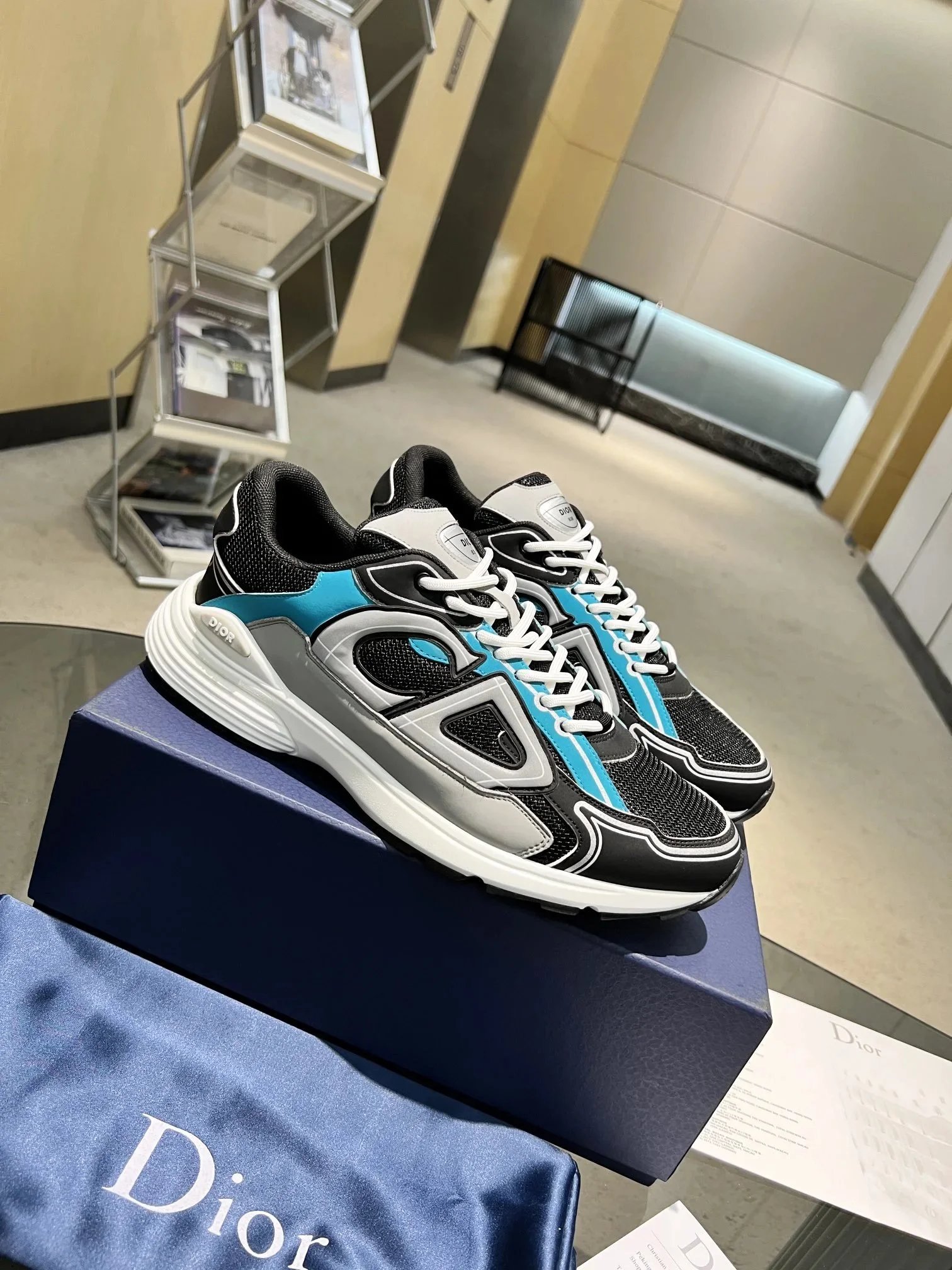 Dior B23 Low Top Multicolor Chunky Sneakers - 1