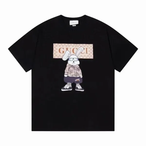 Gucci Rabbit Graphic Print Black T-Shirt - 1