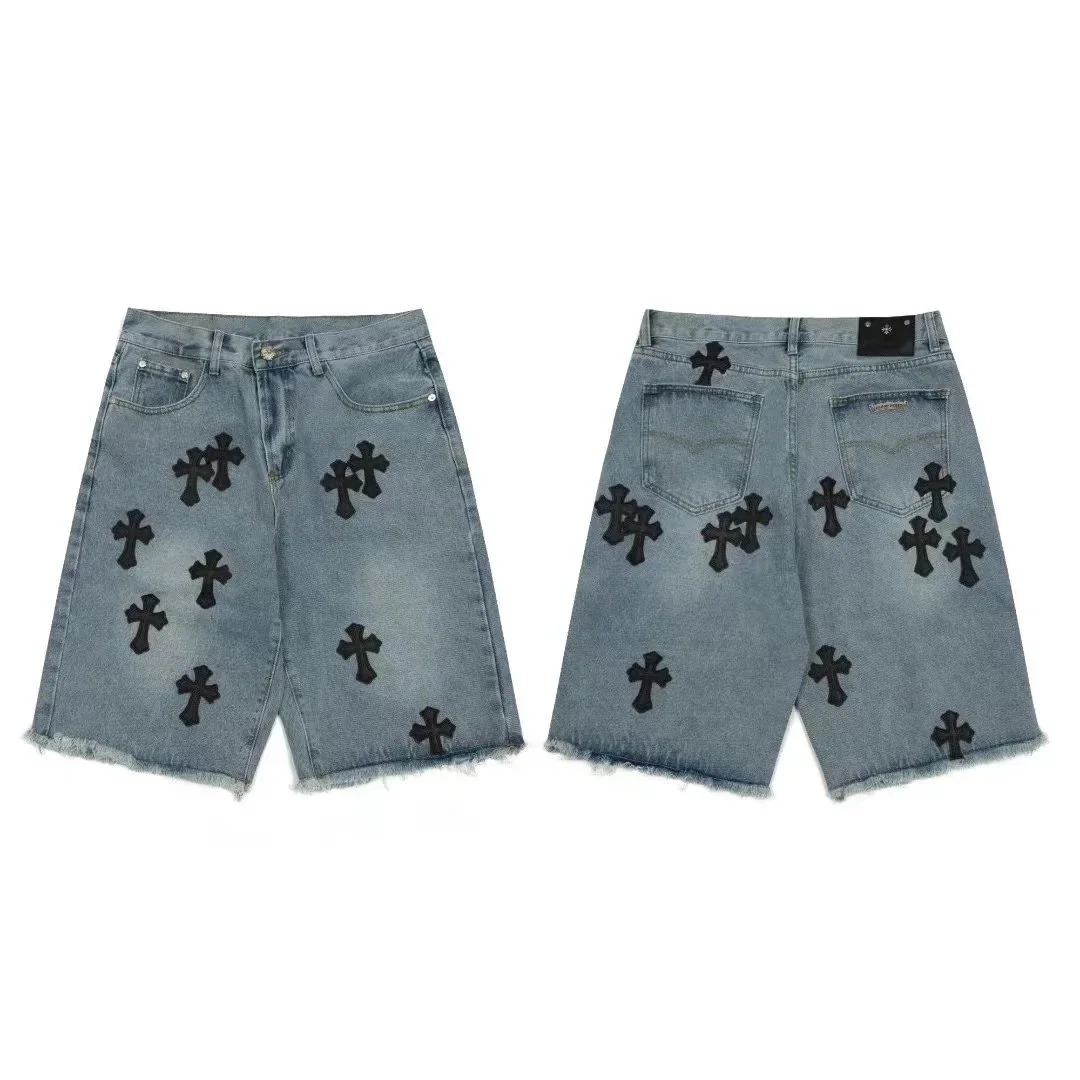 Chrome Hearts Cross Patch Denim Shorts