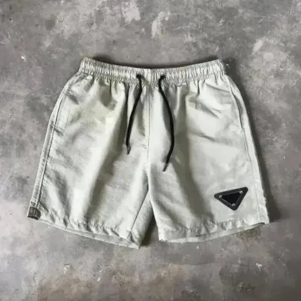 Prada Triangle Logo White Nylon Shorts - 7