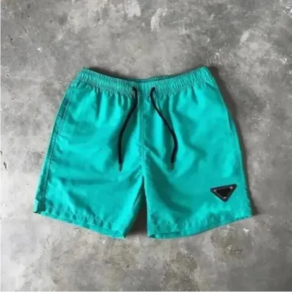 Prada Triangle Logo Swim Shorts Turquoise - 1