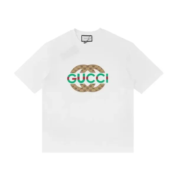Gucci GG Logo Print White T-Shirt - 1
