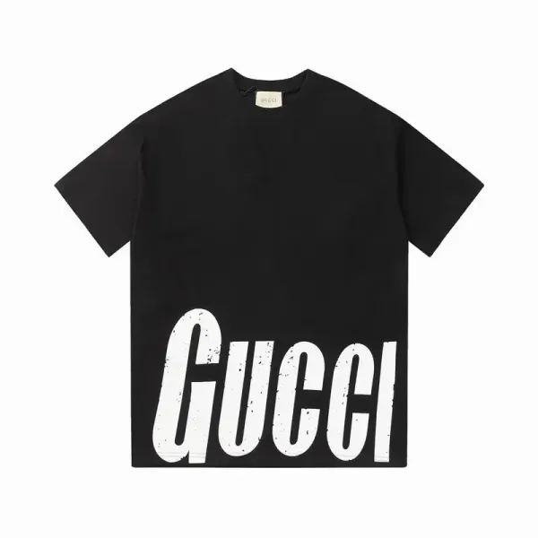 Gucci Oversized Logo Print Black T-Shirt - 1