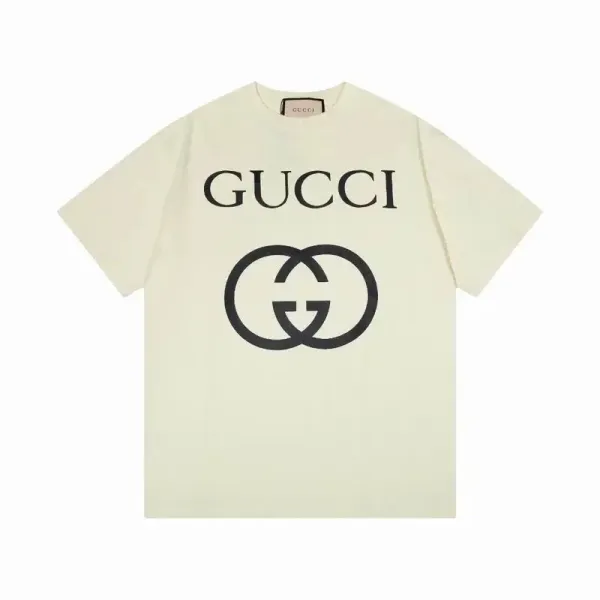 Gucci GG Logo Print Off-White T-Shirt - 1