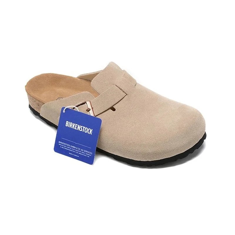 Birkenstock Boston Beige Suede Clog