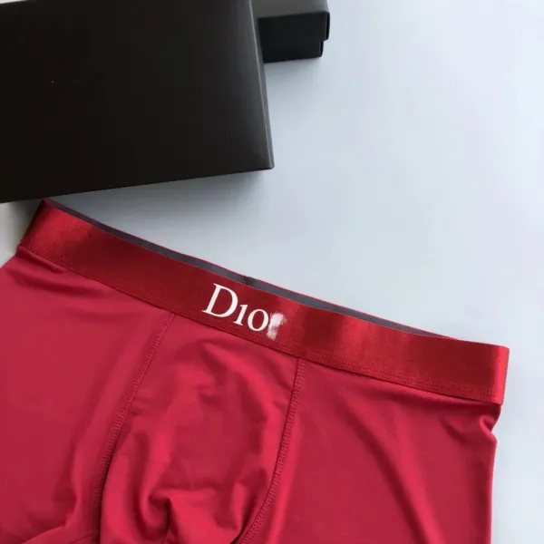 Dior Logo Waistband Boxer Briefs Set in Black, Blue, and Red - 12