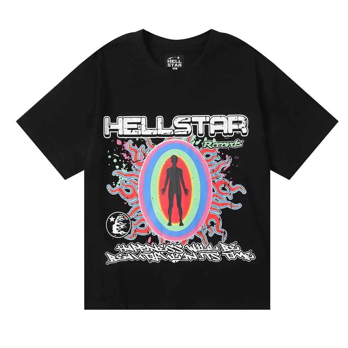 Hellstar Records Psychedelic Silhouette Black T-Shirt - 1