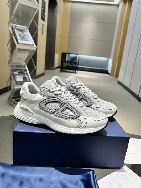 Dior B23 Low White Gray Sneakers - 1