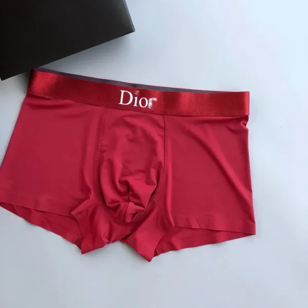Dior Logo Waistband Boxer Briefs Set in Black, Blue, and Red - 11