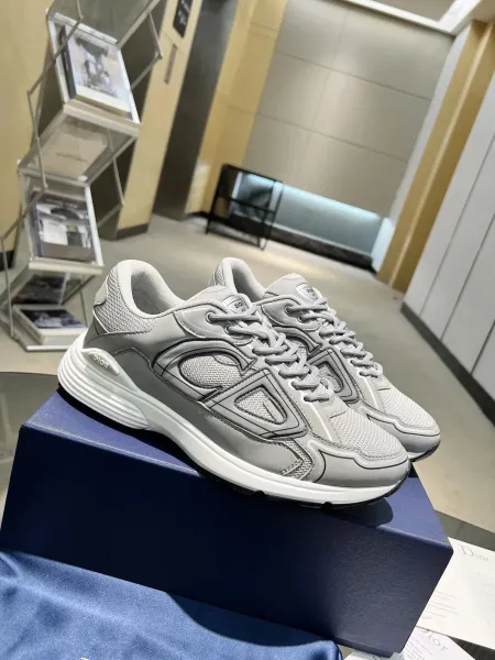 Dior B23 Gray Mesh Sneakers - 1