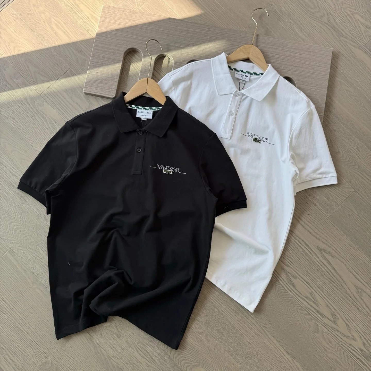 Lacoste Logo-Embroidered Black Polo - 3