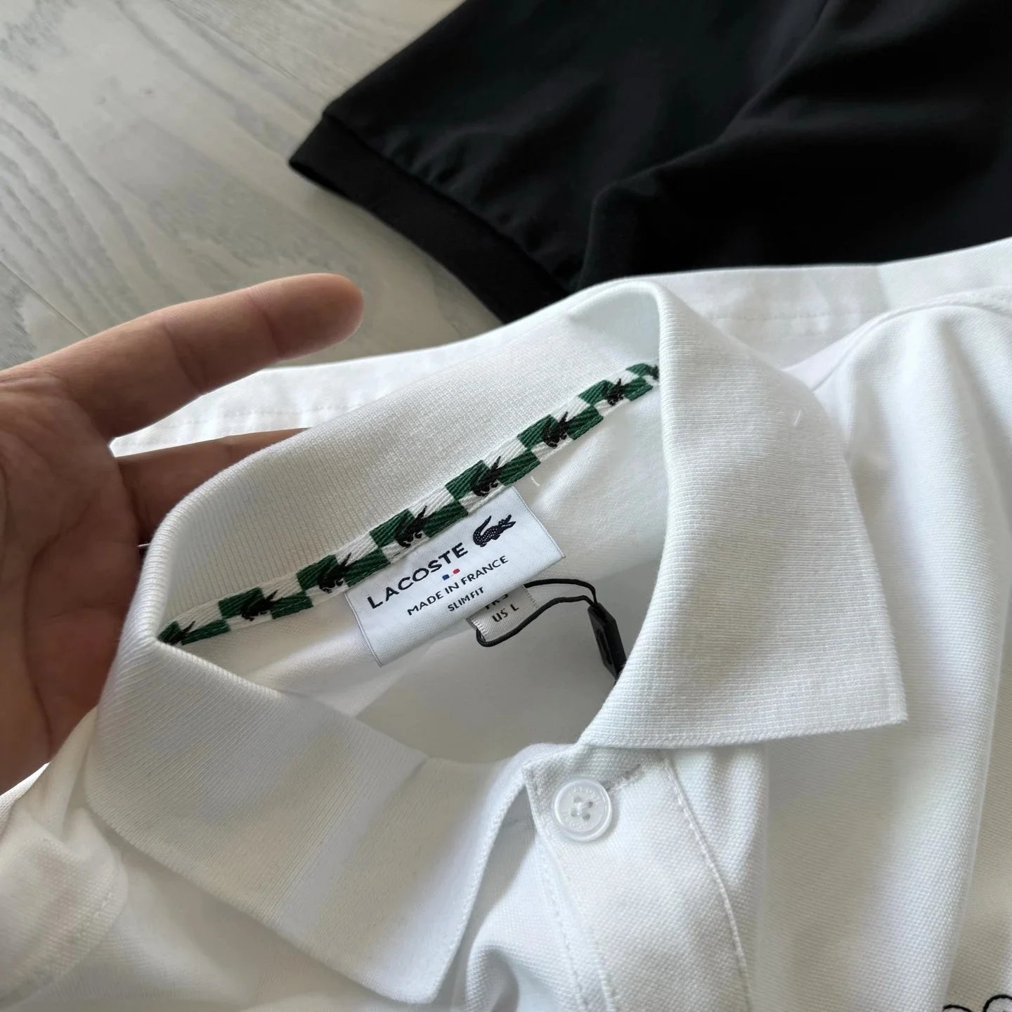 Lacoste Logo-Embroidered Black Polo - 11
