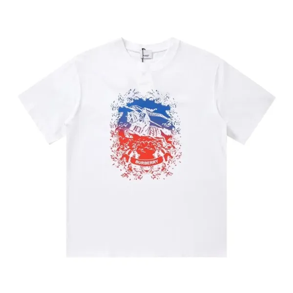 Burberry Equestrian Knight Graphic Print White T-Shirt - 1