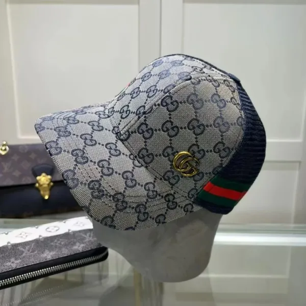 Gucci GG Marmont Baseball Cap Gray Navy - 1
