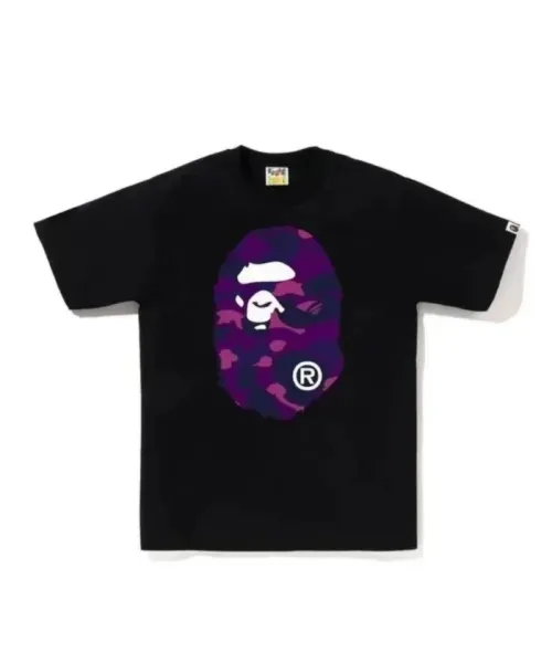A Bathing Ape Purple Camo Big Ape Head T-Shirt - 1