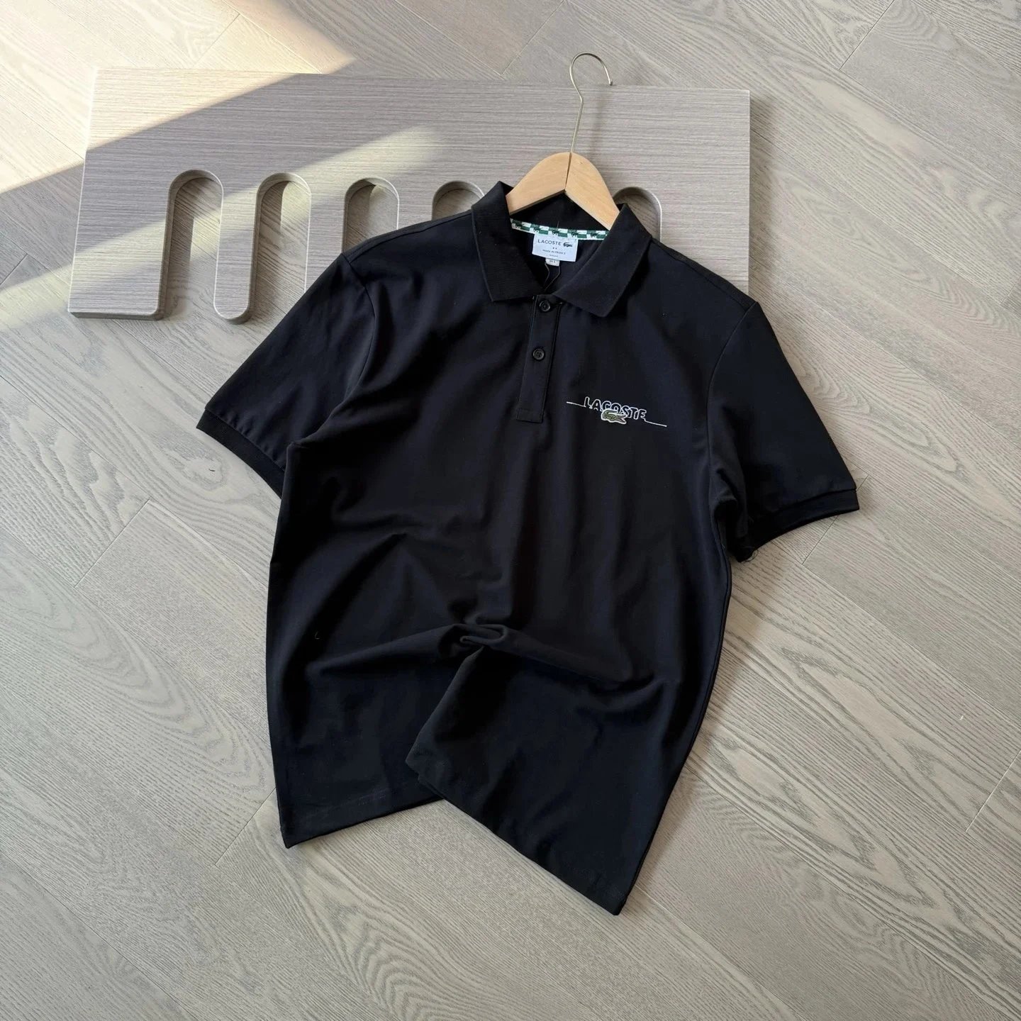Lacoste Logo-Embroidered Black Polo - 7