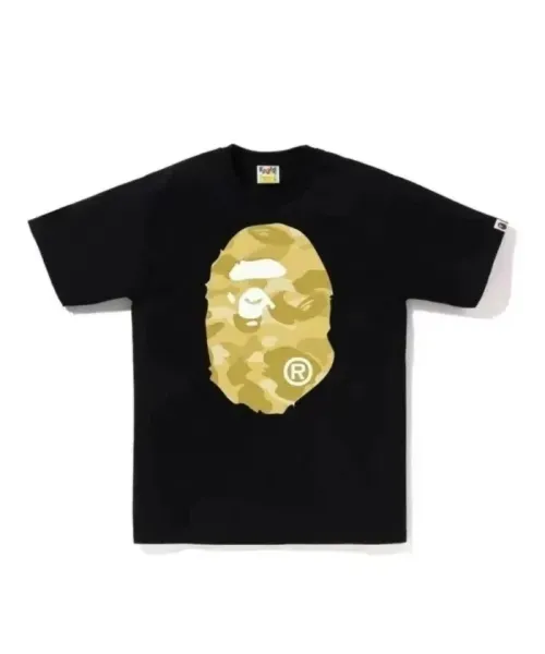 A Bathing Ape Camo Big Ape Head Black T-Shirt - 1