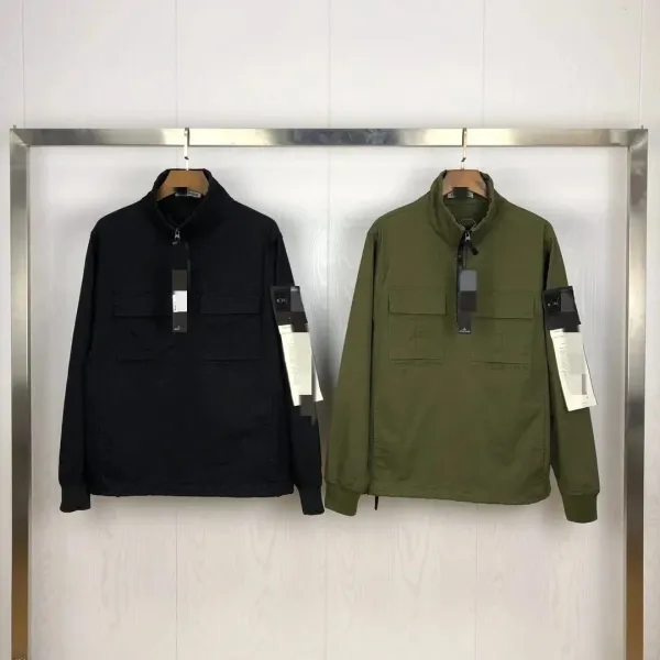 Stone Island Half-Zip Utility Jacket Blue Outerwear - 10