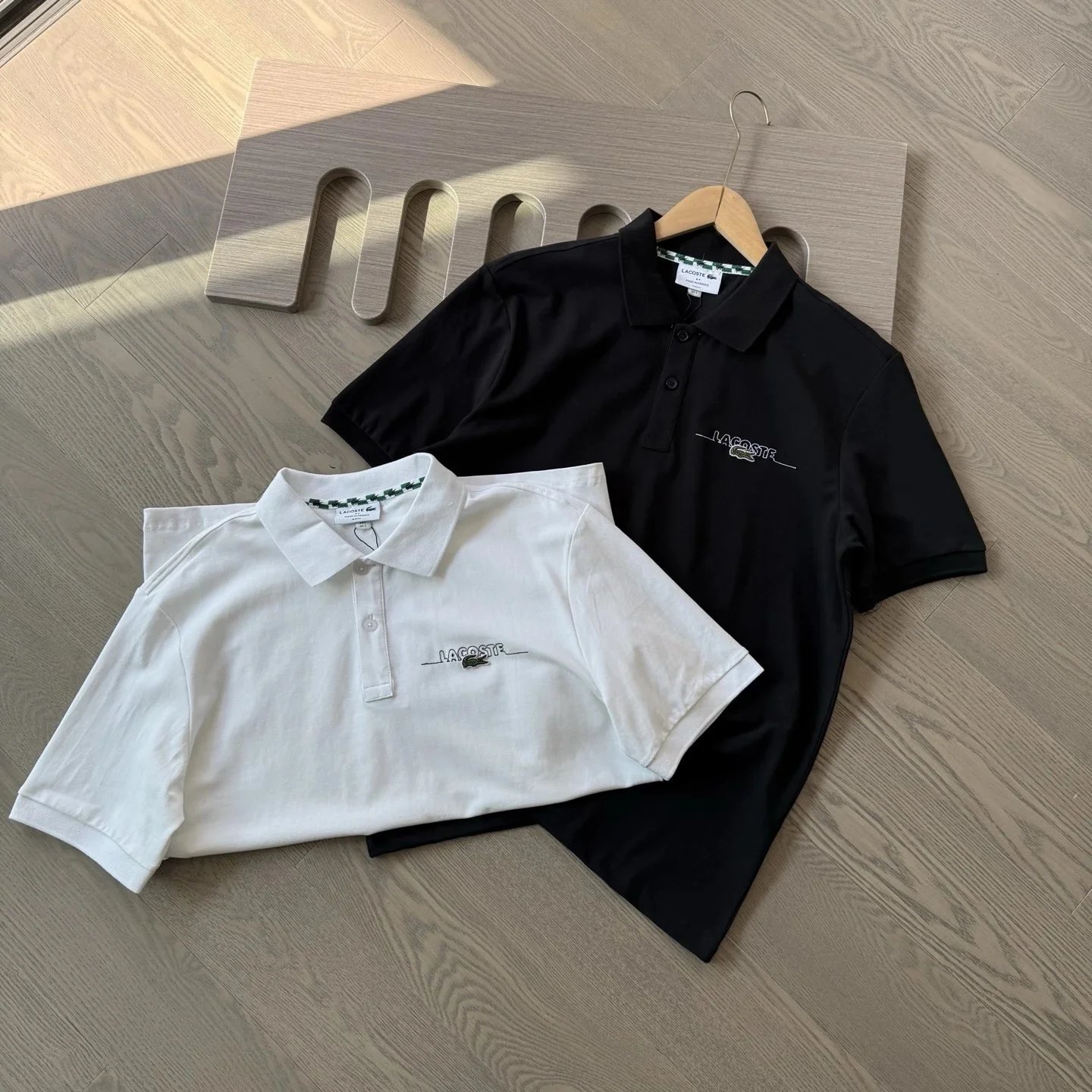Lacoste Logo-Embroidered Black Polo - 5