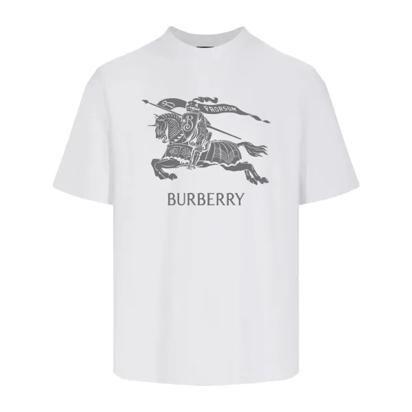 Burberry Equestrian Knight Print White T-Shirt - 1