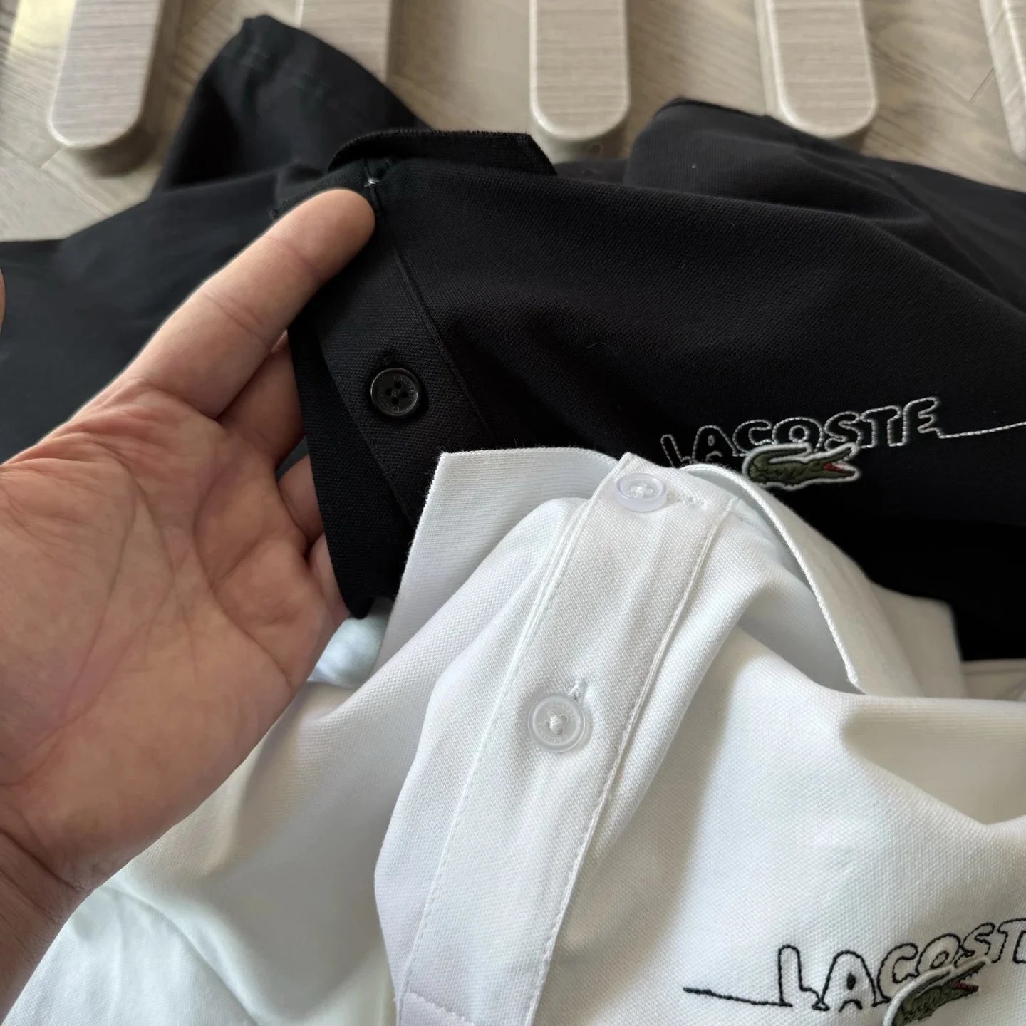 Lacoste Logo-Embroidered Black Polo - 12