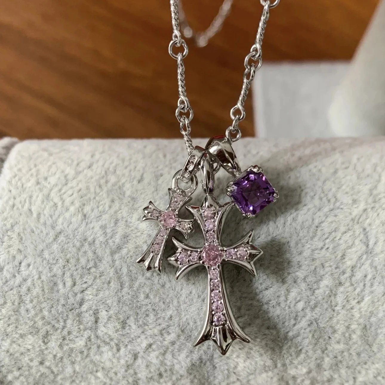Chrome Hearts Cross Pendant Necklace Silver - 21