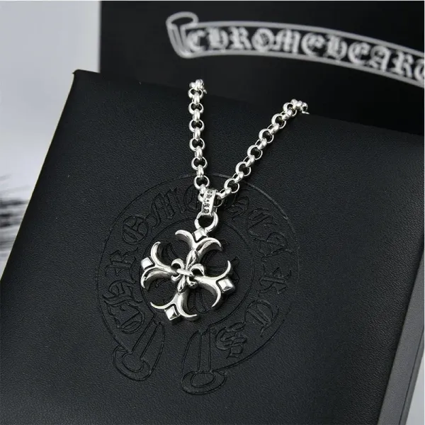 Chrome Hearts Maltese Cross Pendant Silver Necklace - 1
