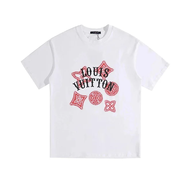 Louis Vuitton T-Shirts Short-Sleeve Graphic Logo Print product detail image 29