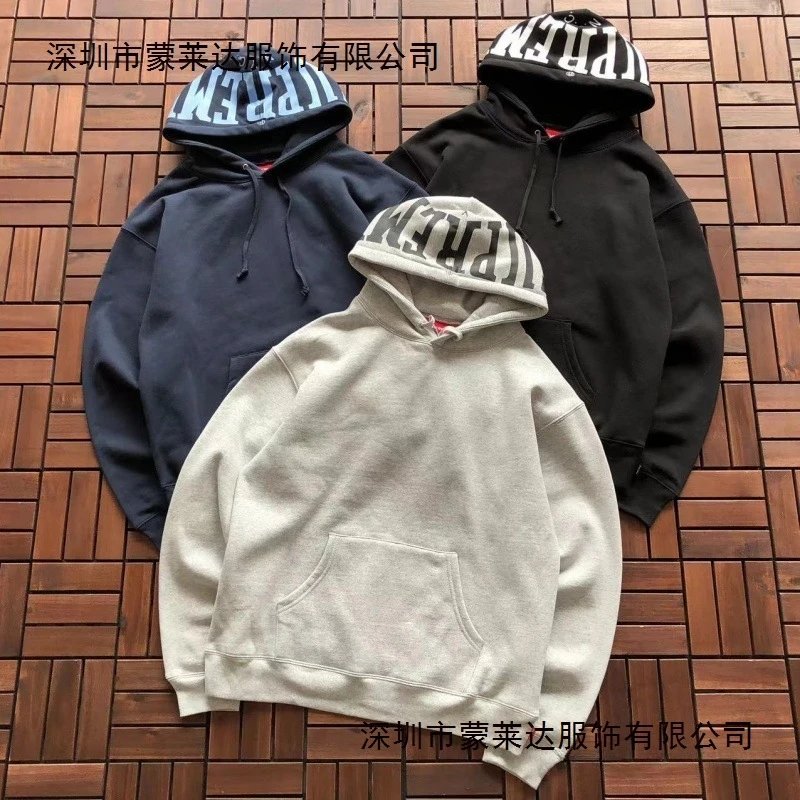 2026 Cross border New Product Satin Apliqu é Hooed Swathirt American Street Trendy Brand Letter Spike