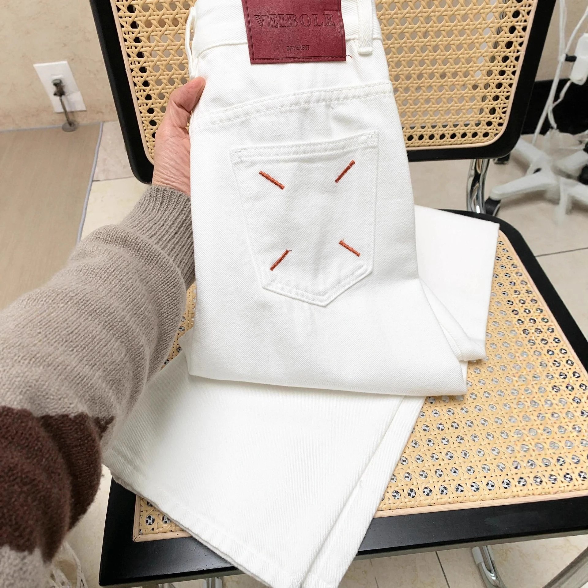 VEIBOLE Jeans Relaxed White