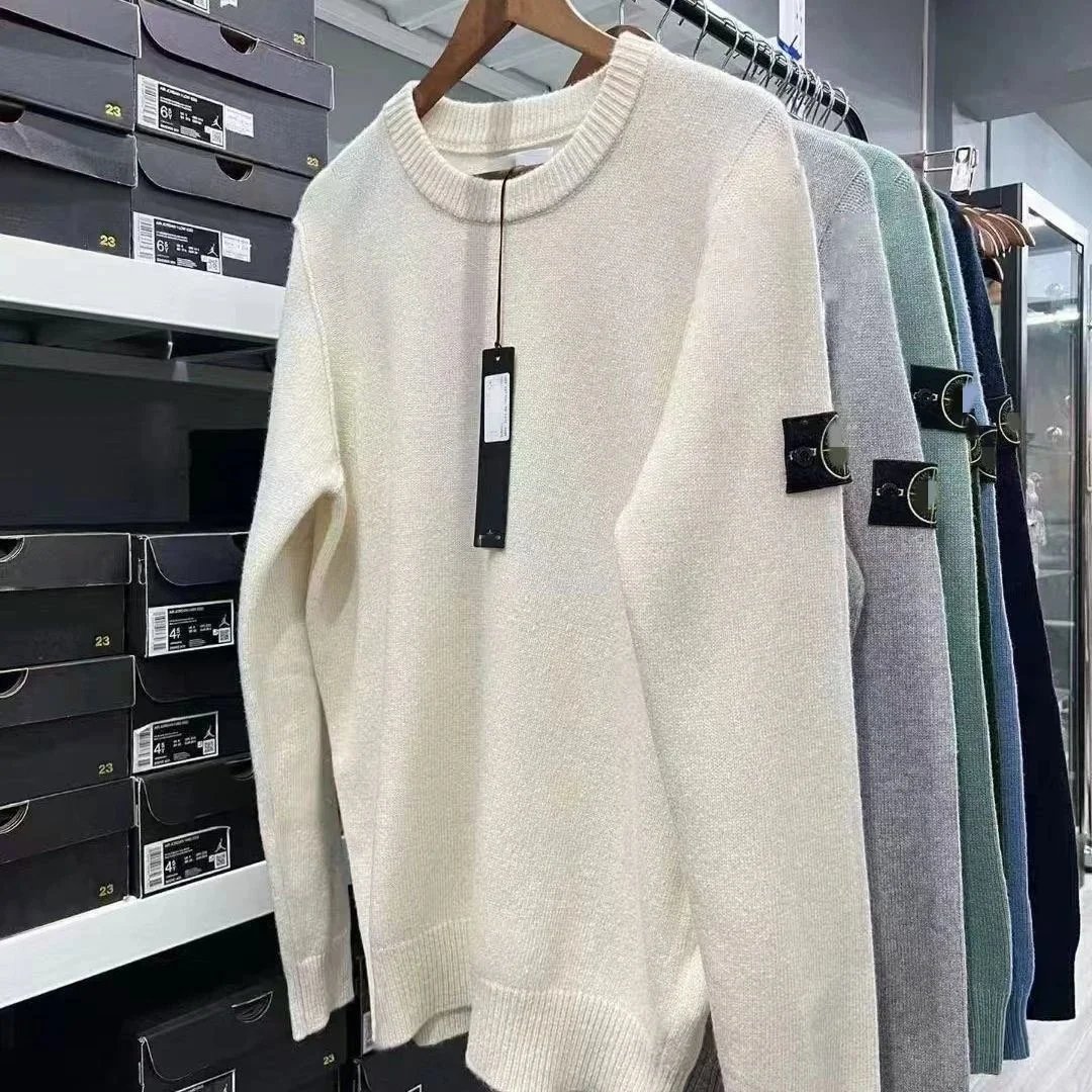 Stone Island Crewneck Sweater Wool Knit Off-White