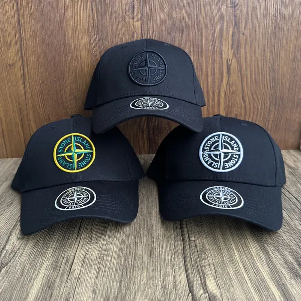 Stone Island 5815 Embroidered Compass Logo Baseball Cap Black - 5