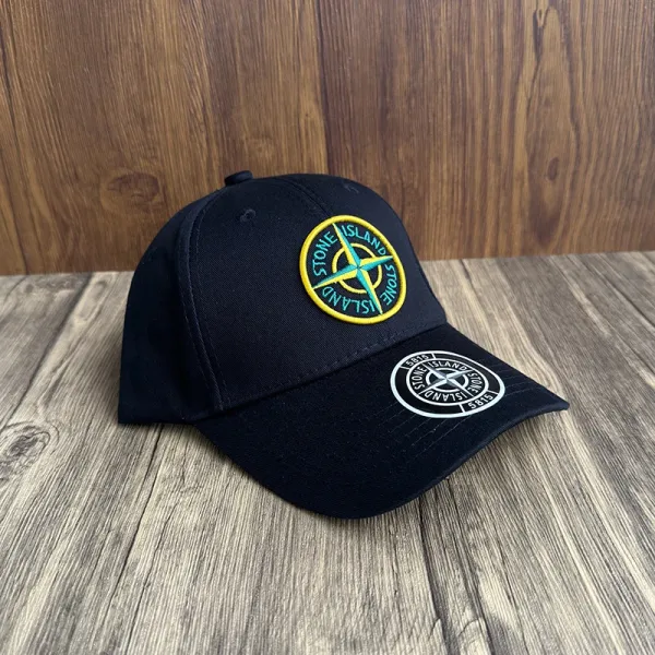 Stone Island 5815 Embroidered Compass Logo Baseball Cap Black - 9