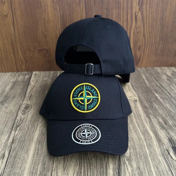 Stone Island 5815 Embroidered Compass Logo Baseball Cap Black - 20