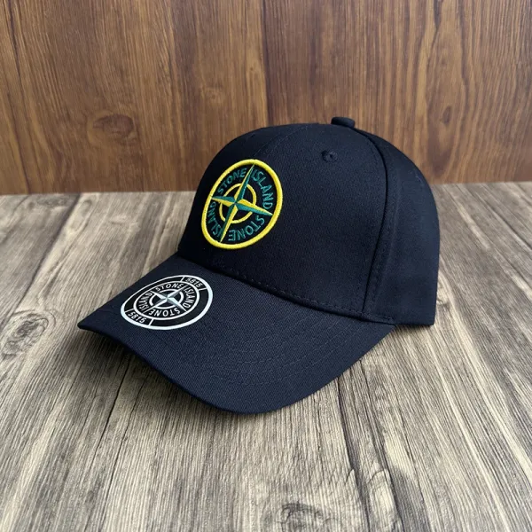 Stone Island 5815 Embroidered Compass Logo Baseball Cap Black - 8