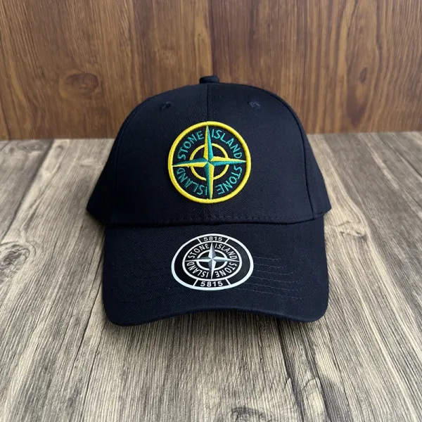 Stone Island 5815 Embroidered Compass Logo Baseball Cap Black - 7