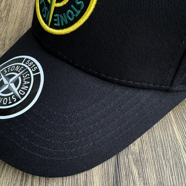 Stone Island 5815 Embroidered Compass Logo Baseball Cap Black - 18